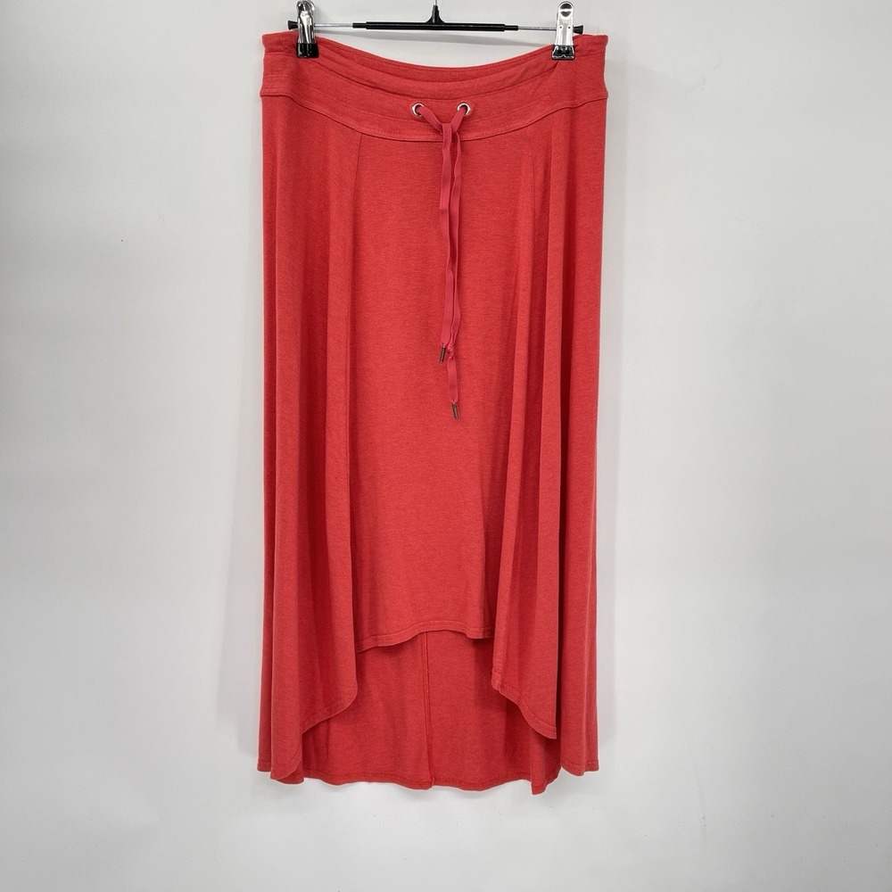 Athleta Beachcomber High-Low Midi Skirt Drawstring Orange Women's small‎